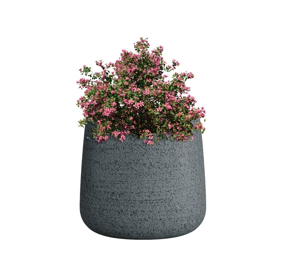 Кашпо CONCRETIKA CONE EROSIA GREY D24H26