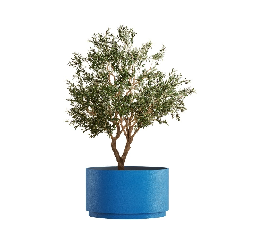 Кашпо CONCRETIKA CYLINDER XL DARK BLUE D70H45