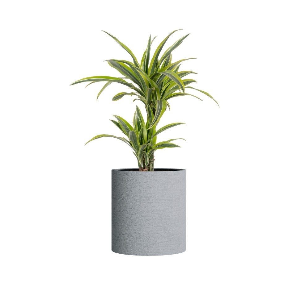 Кашпо CONCRETIKA CYLINDER EROSIA WHITE D60H65
