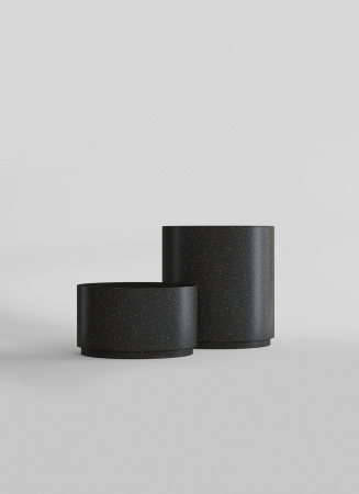 Кашпо CONCRETIKA CYLINDER XL EGG BLACK D80H85