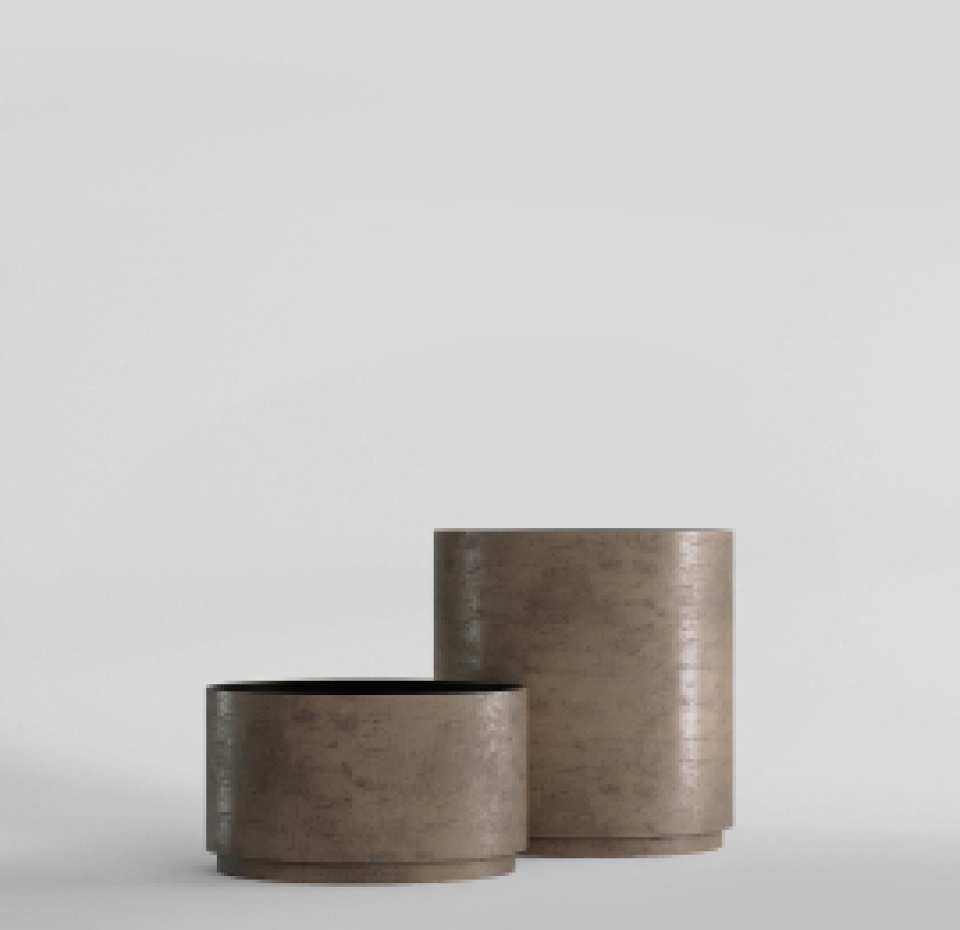 Кашпо CONCRETIKA CYLINDER XL SMOKEY GREY D70H45