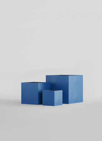 Кашпо CONCRETIKA CUBE DARK BLUE 40x40x40