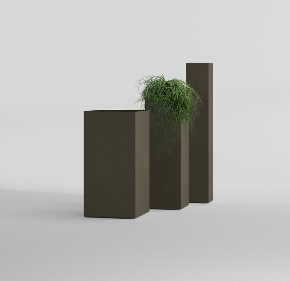 Кашпо CONCRETIKA COLONNA OLIVE 40x40x80