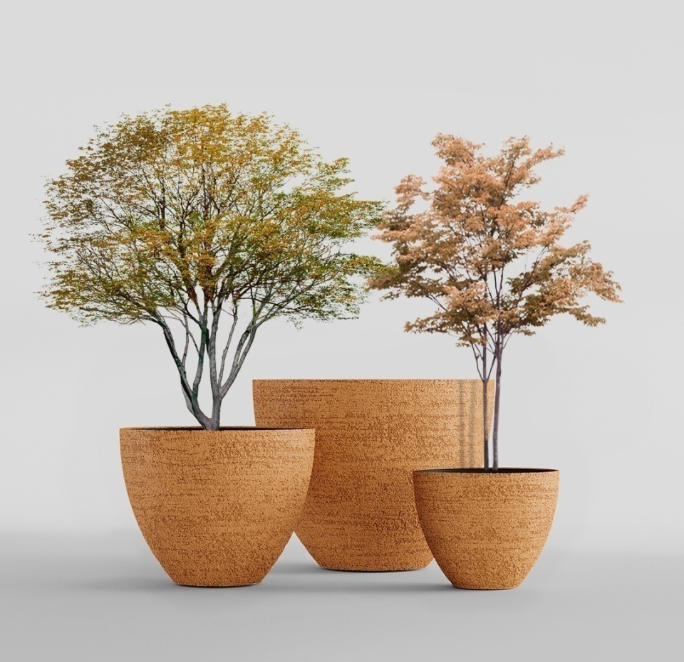 Кашпо CONCRETIKA UPON EROSIA OCHRE D85H75