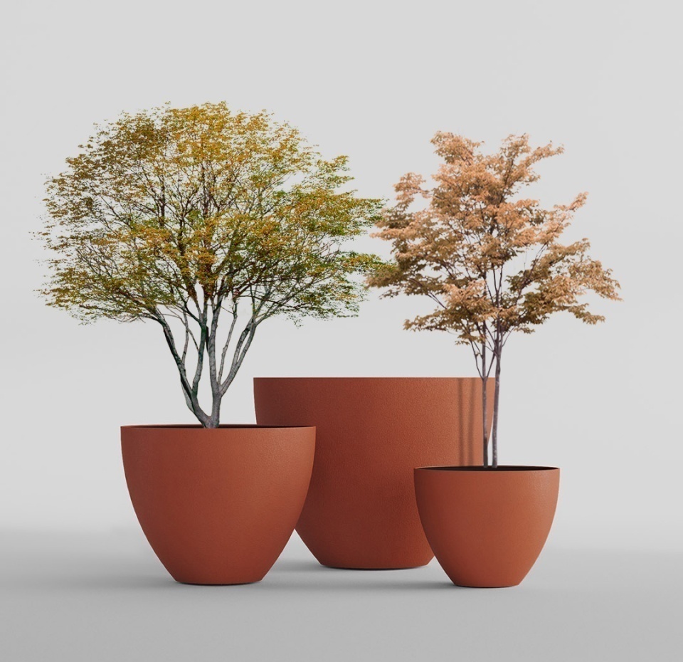 Кашпо CONCRETIKA UPON TERRACOTTA D75H65