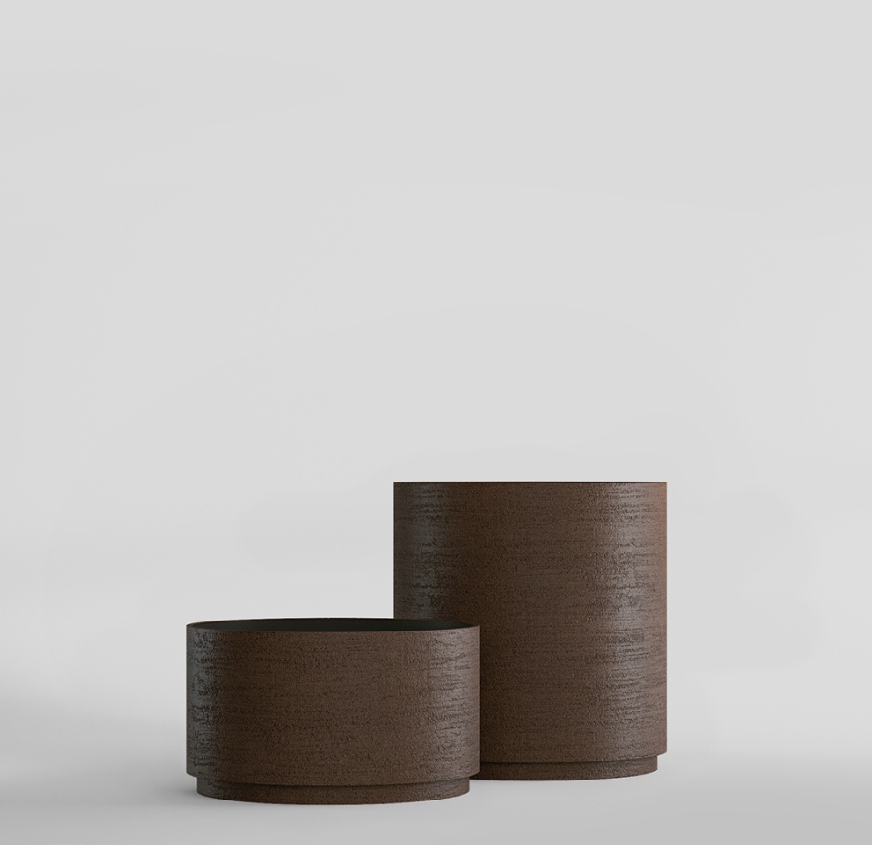 Кашпо CONCRETIKA CYLINDER XL EROSIA BROWN D80H85