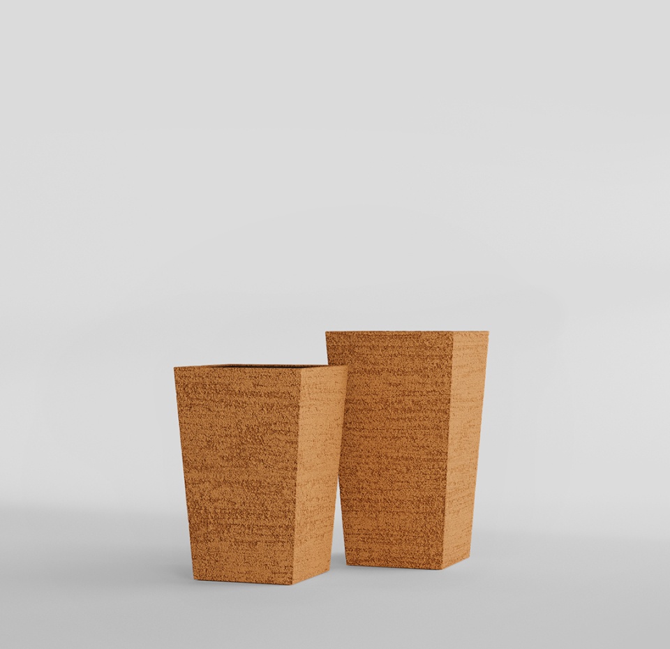 Кашпо CONCRETIKA CONIC EROSIA OCHRE 30x30x50