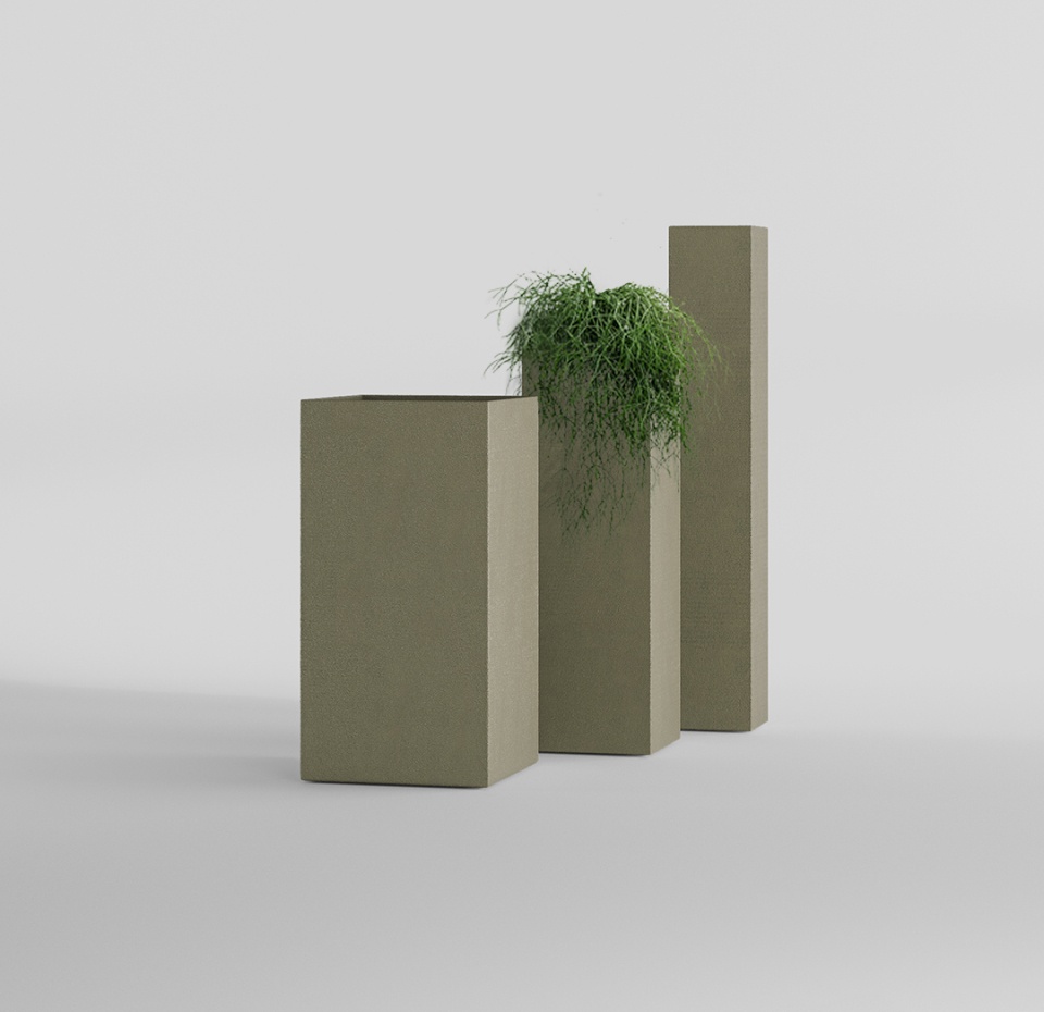 Кашпо CONCRETIKA COLONNA HACKS 30x30x90