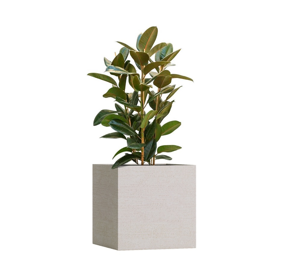 Кашпо CONCRETIKA CUBE EROSIA YELLOW 70x70x70