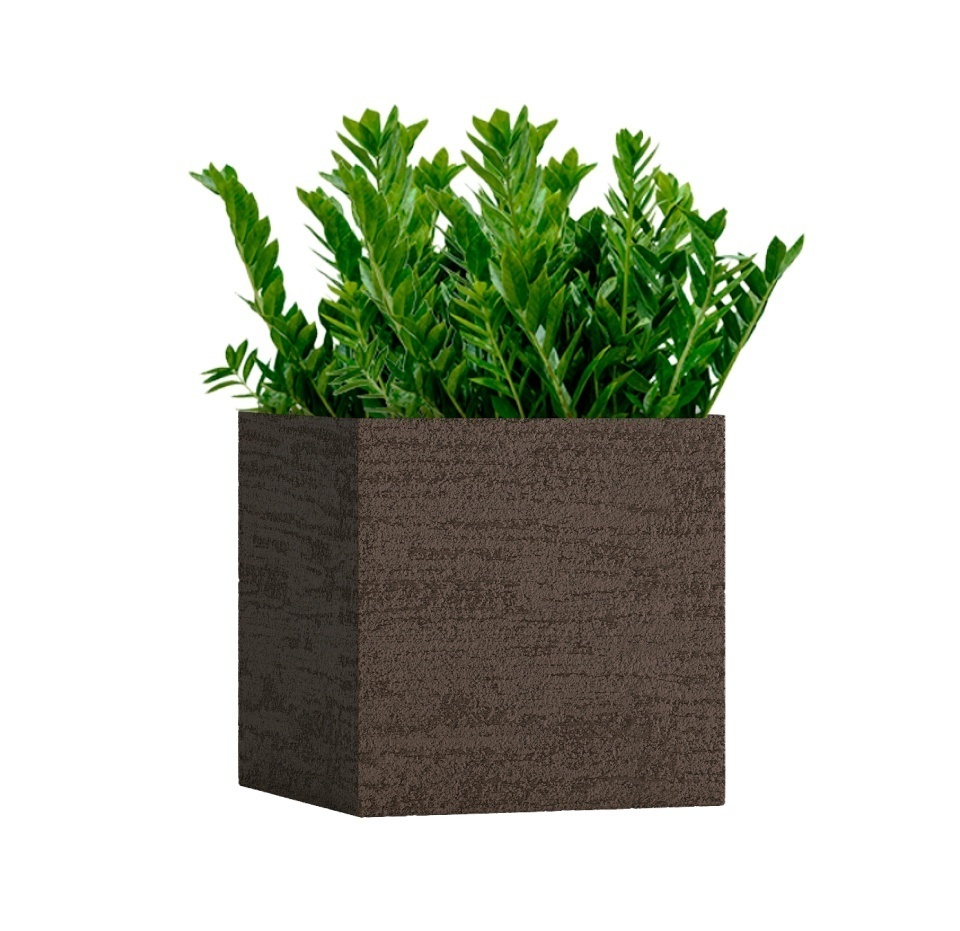 Кашпо CONCRETIKA CUBE EROSIA BROWN 60x60x60