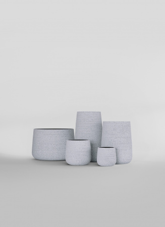 Кашпо CONCRETIKA CONE EROSIA WHITE D36H75