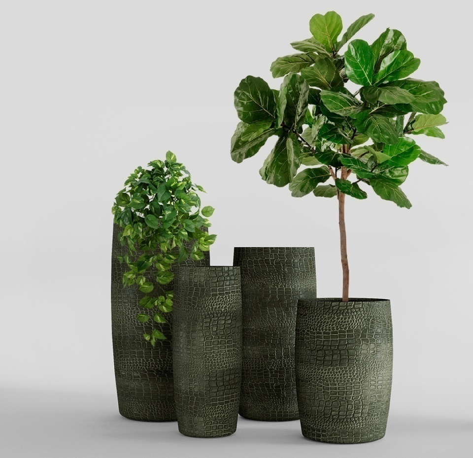 Кашпо CONCRETIKA CIGAR CAYMAN GREEN D43H92