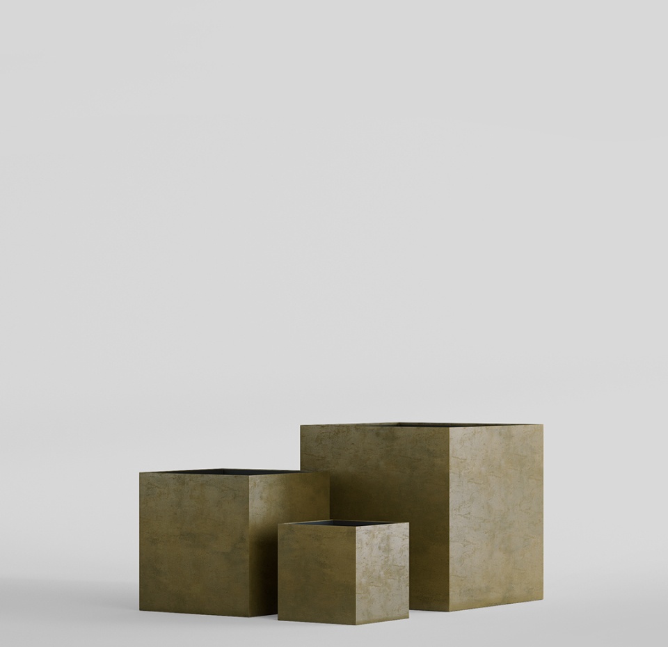 Кашпо CONCRETIKA CUBE AVOCADO 50x50x50