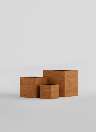 Кашпо CONCRETIKA CUBE EROSIA OCHRE 100x100x100