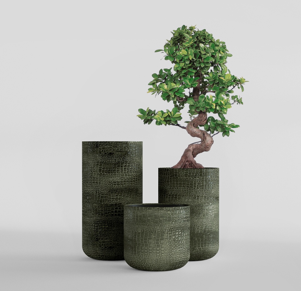 Кашпо CONCRETIKA TOPPER CAYMAN GREEN D40H90