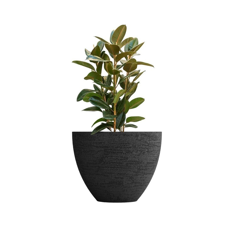 Кашпо CONCRETIKA UPON EROSIA BLACK D85H75