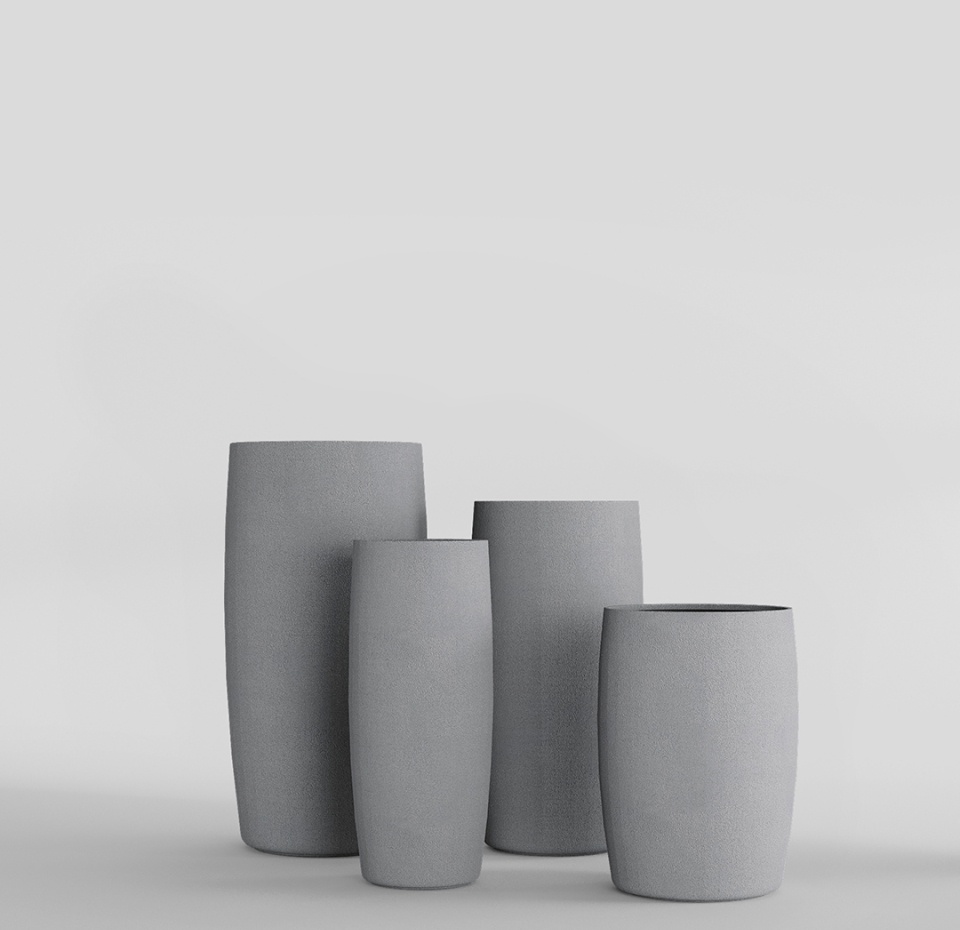 Кашпо CONCRETIKA CIGAR LONDON GREY D37H57