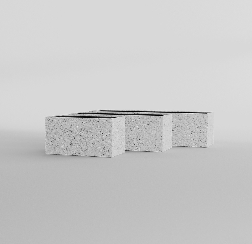 Кашпо CONCRETIKA BALCONY EGG WHITE 80x20x20