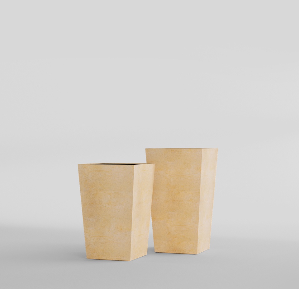 Кашпо CONCRETIKA CONIC LEMON 30x30x50