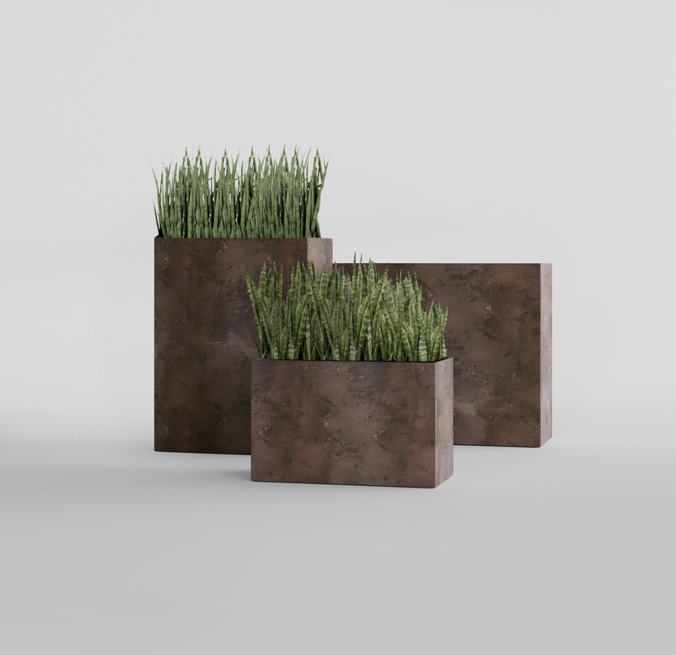 Кашпо CONCRETIKA DIVIDER TAUPE CONCRETE 100x40x50