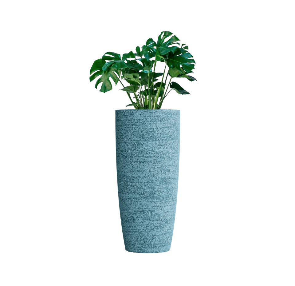 Кашпо CONCRETIKA CONUS EROSIA BLUE D60H130