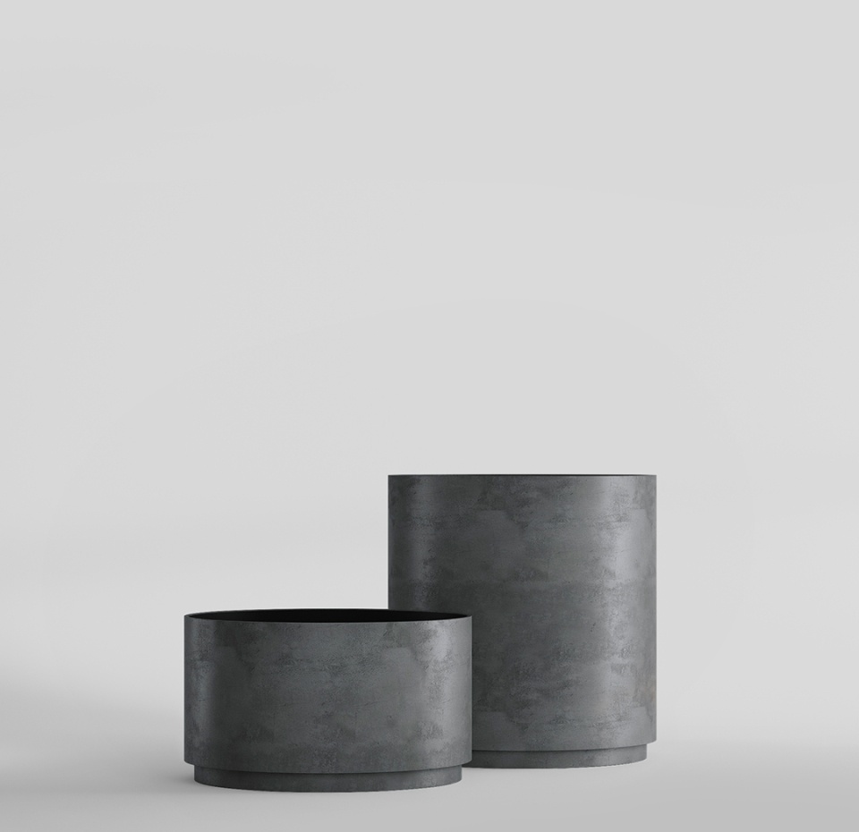 Кашпо CONCRETIKA CYLINDER XL SMOKEY BLUE D100H105