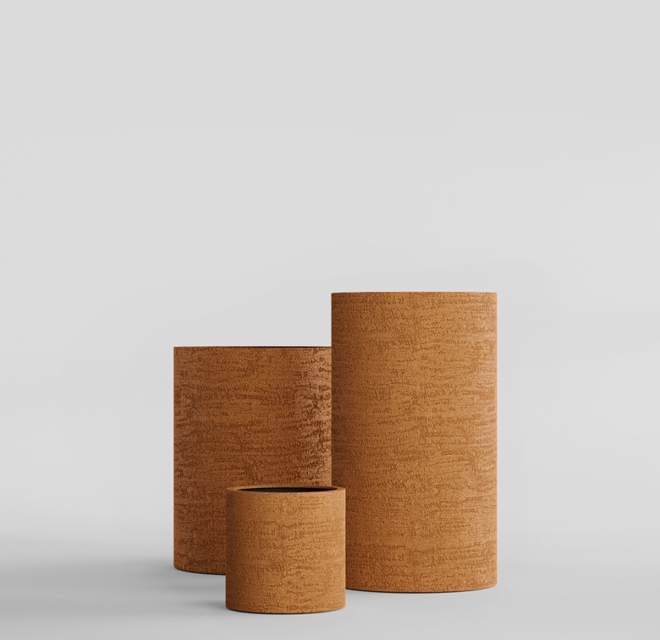 Кашпо CONCRETIKA CYLINDER EROSIA OCHRE D45H45
