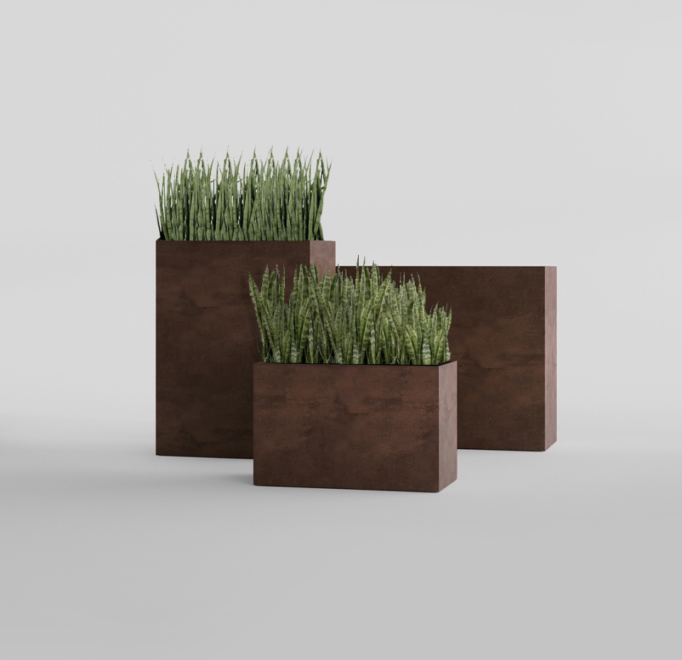 Кашпо CONCRETIKA DIVIDER COFFEE 90x35x70