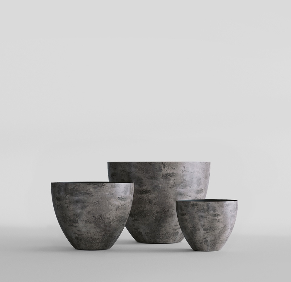 Кашпо CONCRETIKA UPON CONCRETE GREY DARK D55H45