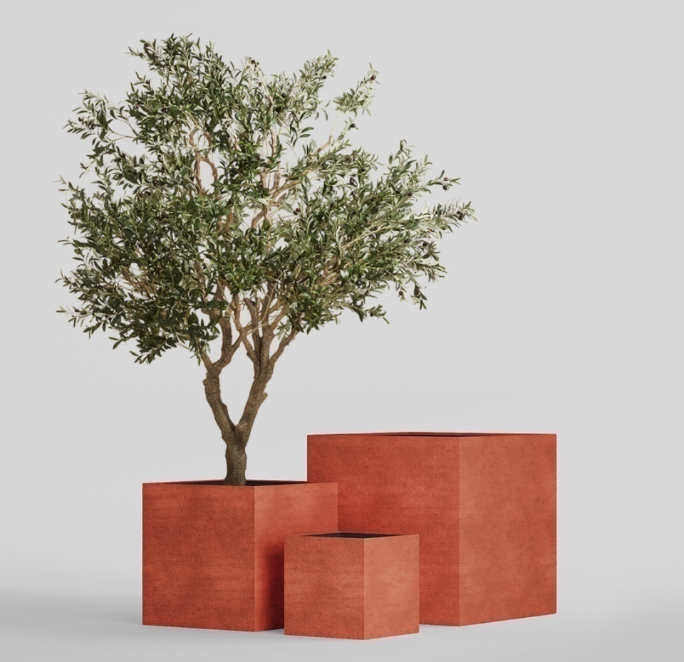 Кашпо CONCRETIKA CUBE CANDY 80x80x80