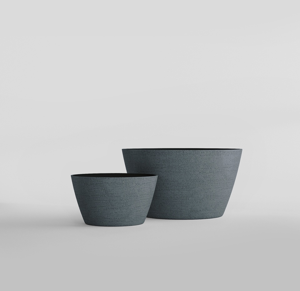 Кашпо CONCRETIKA BOWL EROSIA GREY D80H45