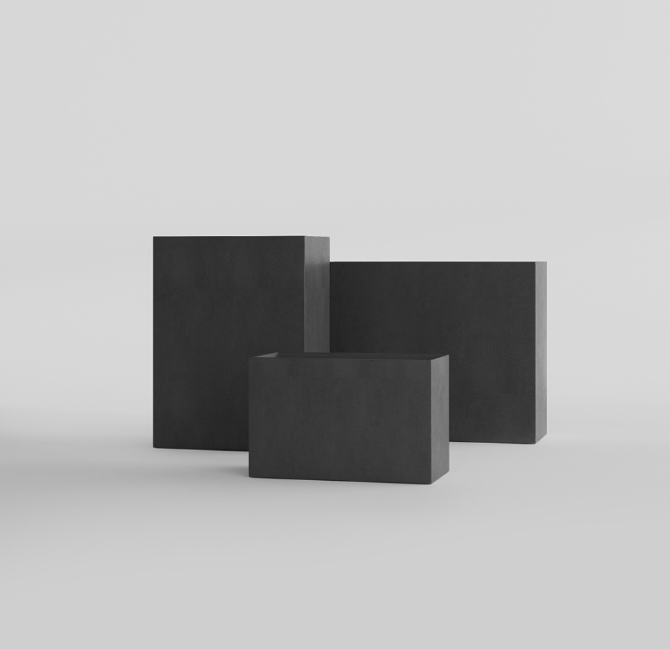 Кашпо CONCRETIKA DIVIDER NERO 60x30x50