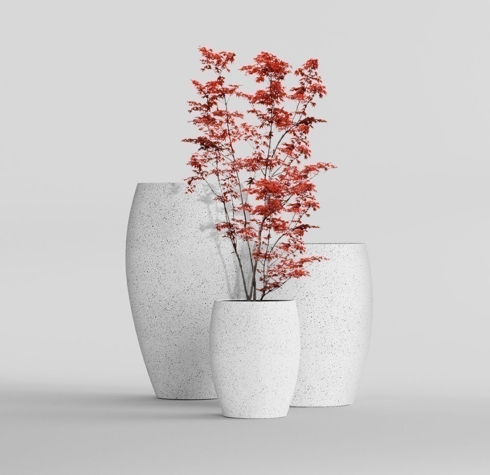 Кашпо CONCRETIKA OVAL EGG WHITE D41H82