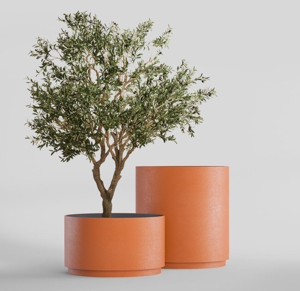 Кашпо CONCRETIKA CYLINDER XL CARROT D70H80