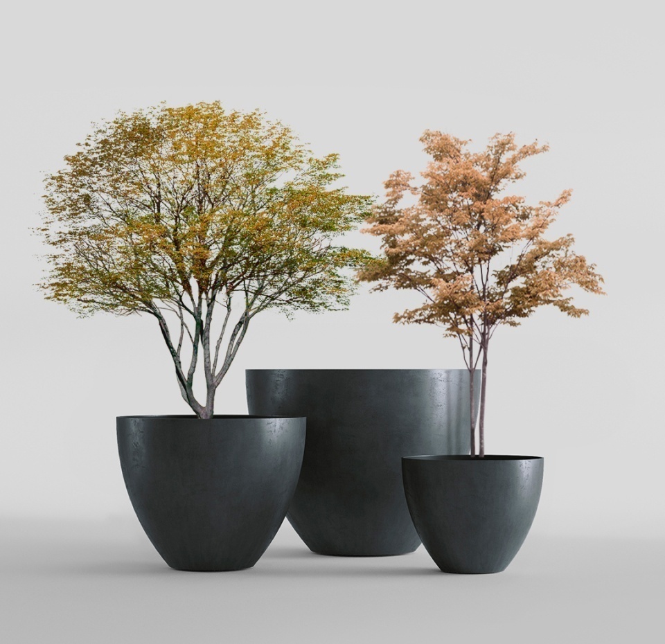 Кашпо CONCRETIKA UPON ANTHRACITE D85H75