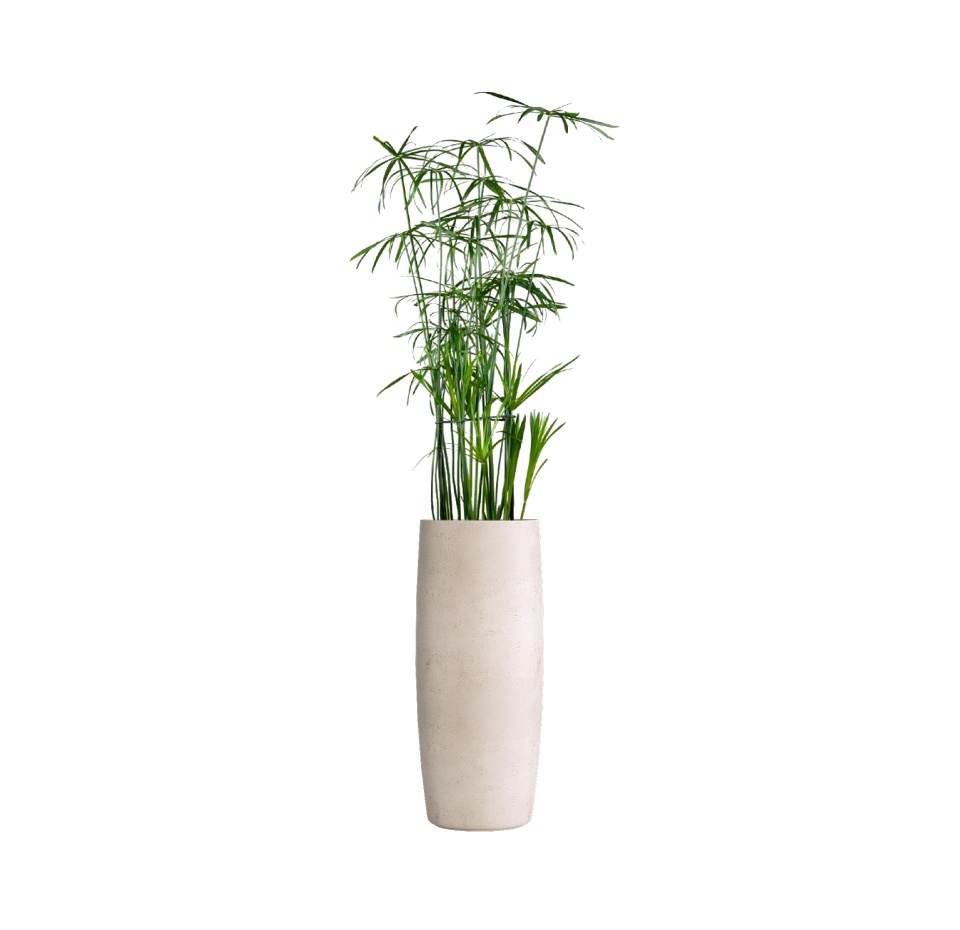 Кашпо CONCRETIKA CIGAR CONCRETE WHITE D27H70