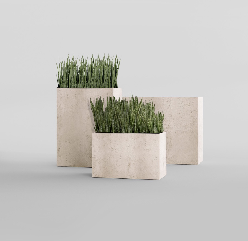 Кашпо CONCRETIKA DIVIDER CONCRETE WHITE 60x30x50