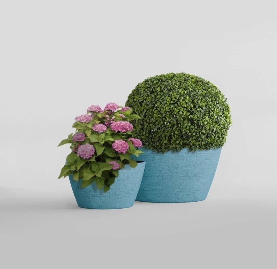 Кашпо CONCRETIKA BOWL EROSIA BLUE D52H29