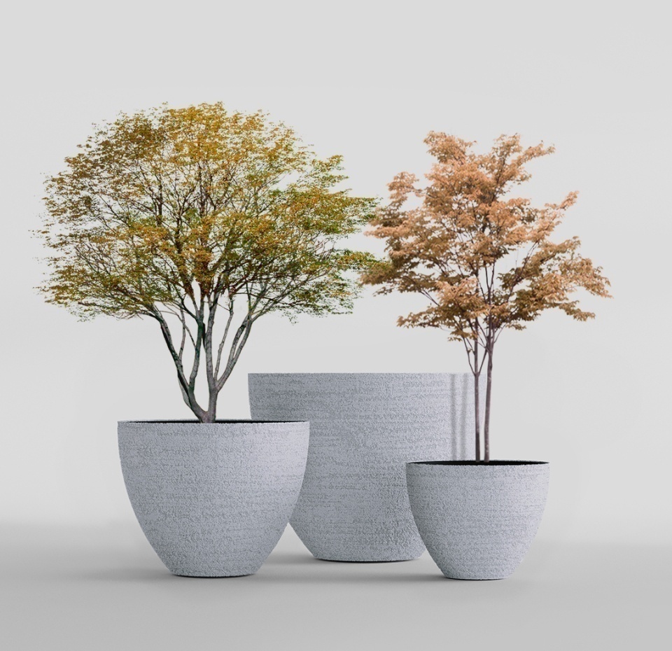 Кашпо CONCRETIKA UPON EROSIA WHITE D45H35