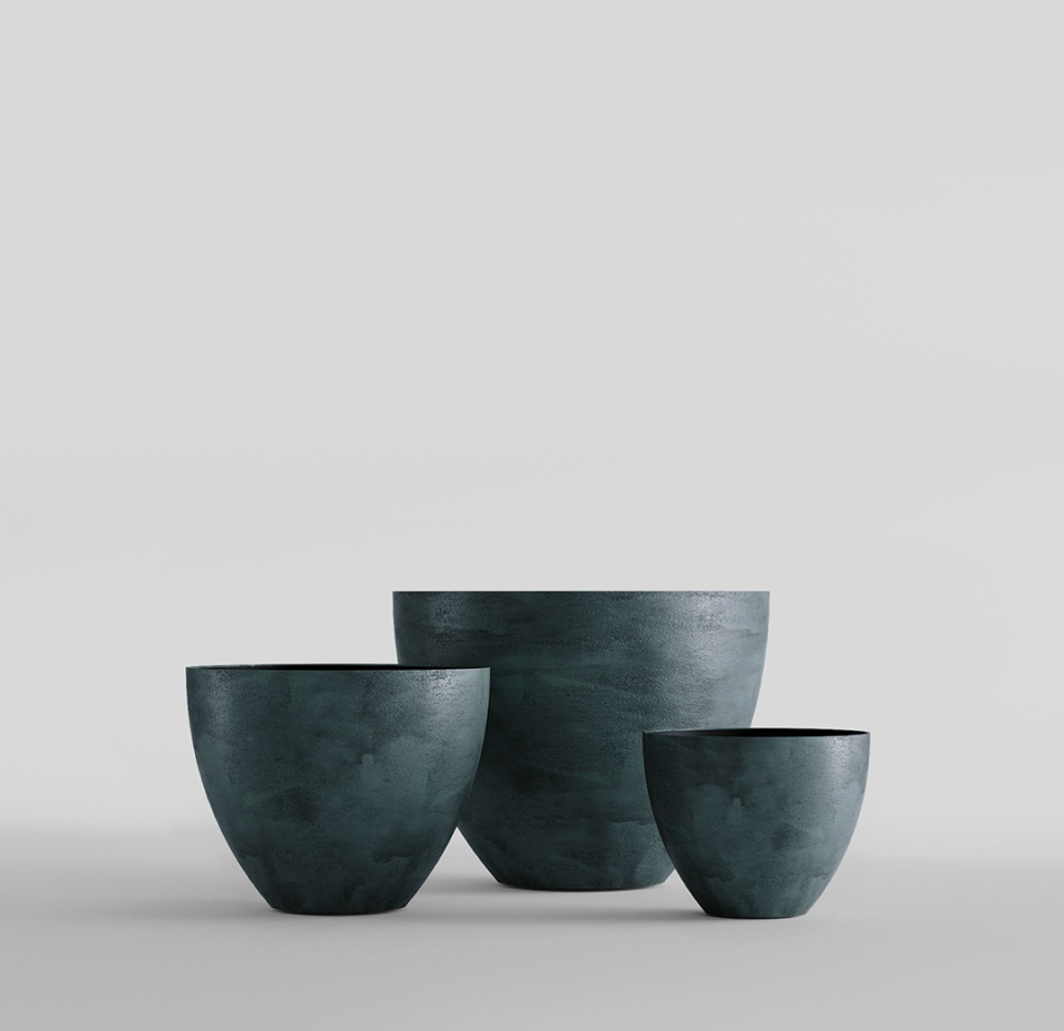 Кашпо CONCRETIKA UPON OCEAN GREEN D45H35