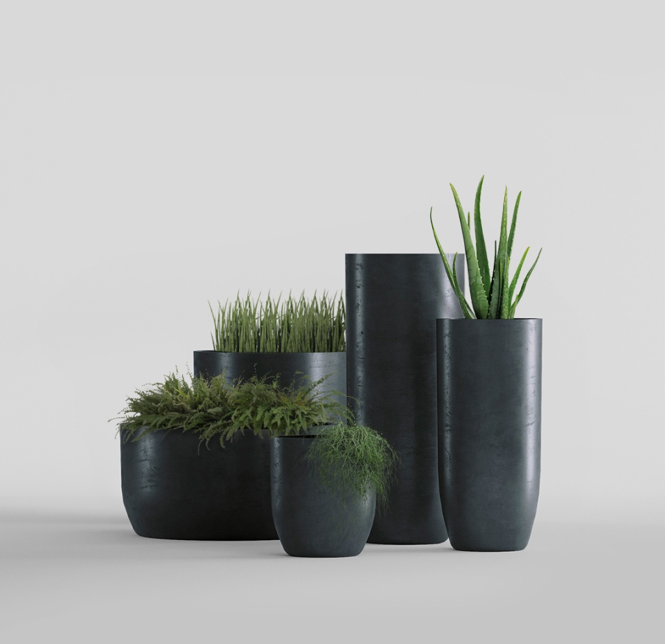 Кашпо CONCRETIKA YAR ANTHRACITE D40H44