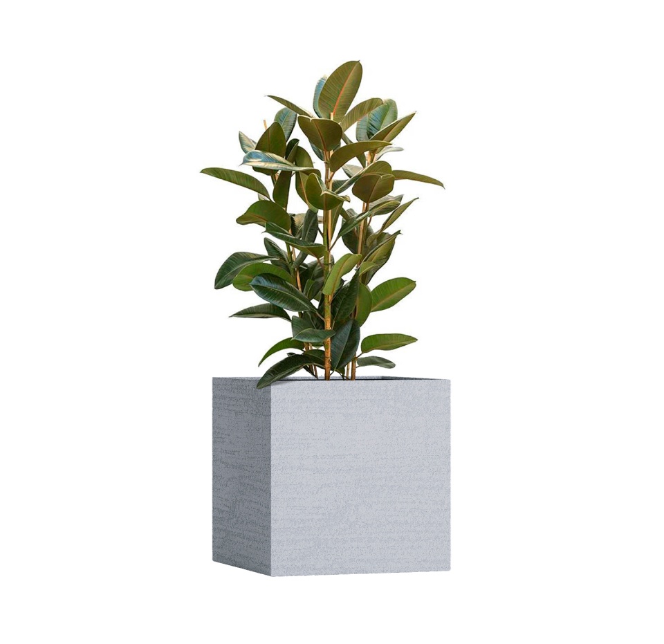 Кашпо CONCRETIKA CUBE EROSIA WHITE 70x70x70