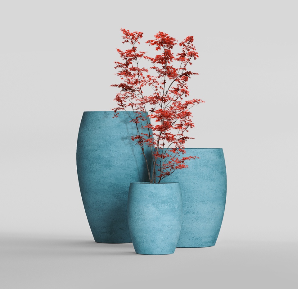 Кашпо CONCRETIKA OVAL BLUE SKY D41H82