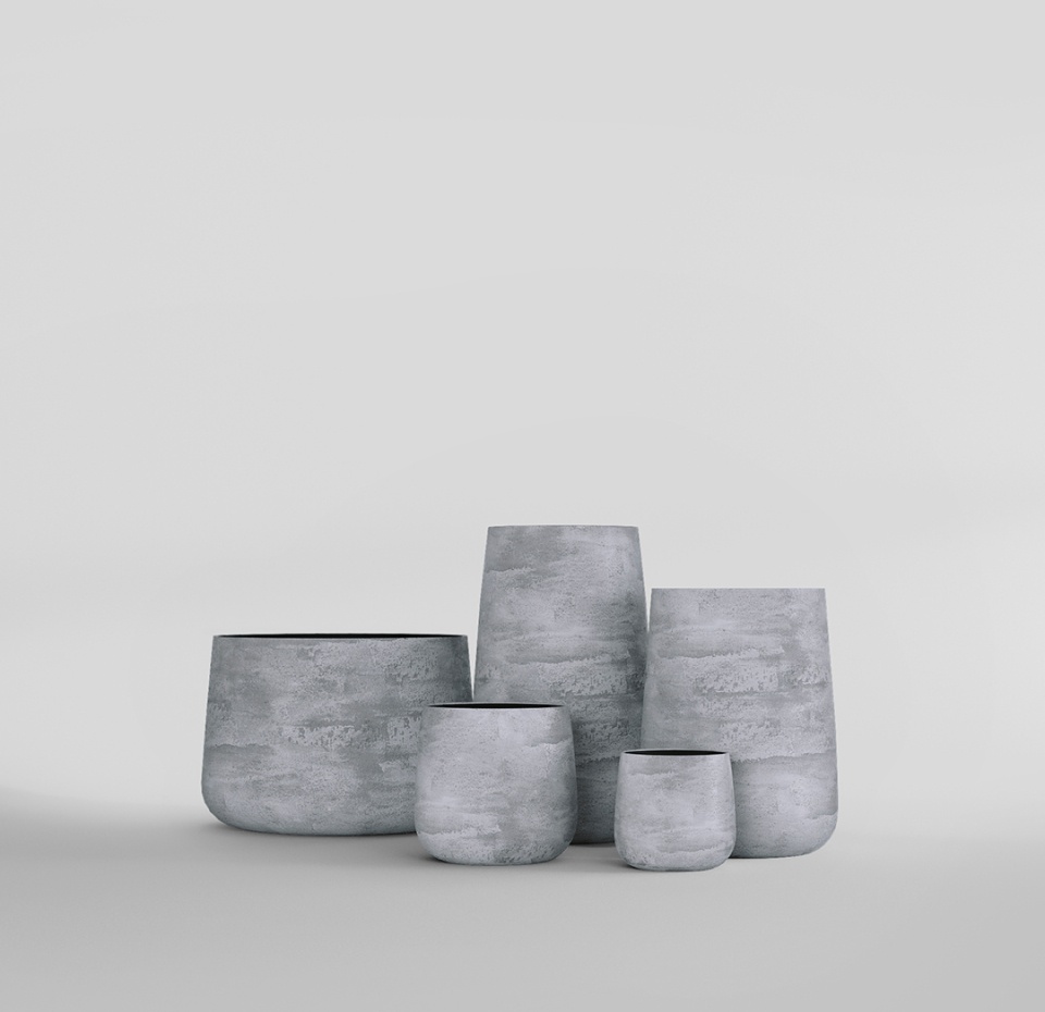 Кашпо CONCRETIKA CONE CONCRETE GREY LIGHT D38H60