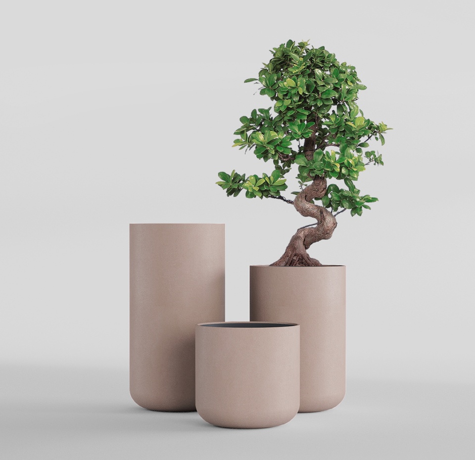 Кашпо CONCRETIKA TOPPER COCOA D40H40