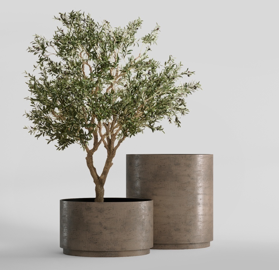 Кашпо CONCRETIKA CYLINDER XL SMOKEY GREY D70H45