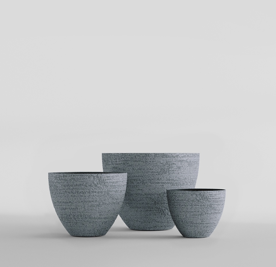Кашпо CONCRETIKA UPON EROSIA GREY D45H35