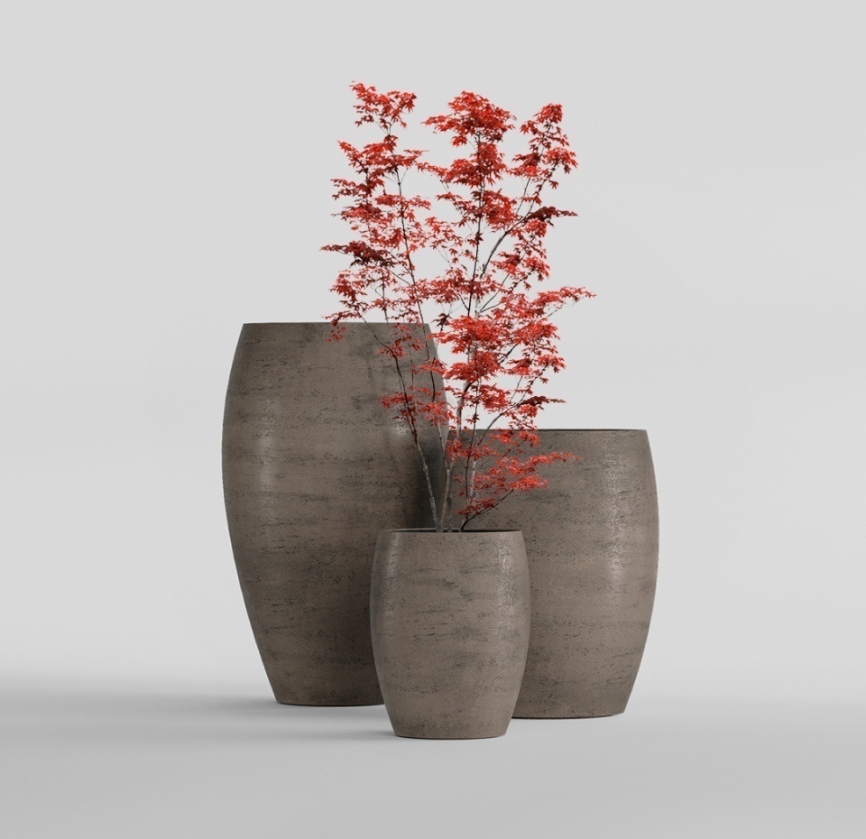 Кашпо CONCRETIKA OVAL SMOKEY GREY D45H66