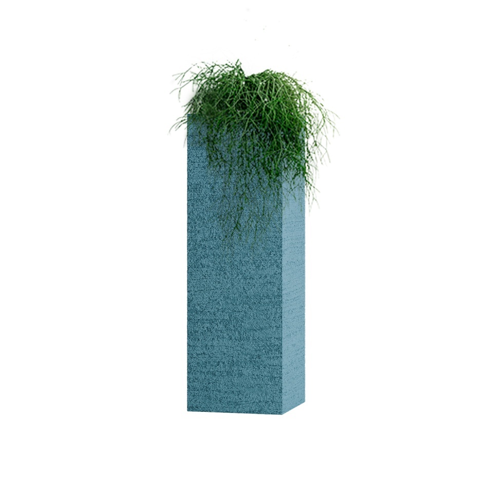 Кашпо CONCRETIKA COLONNA EROSIA BLUE 30x30x90