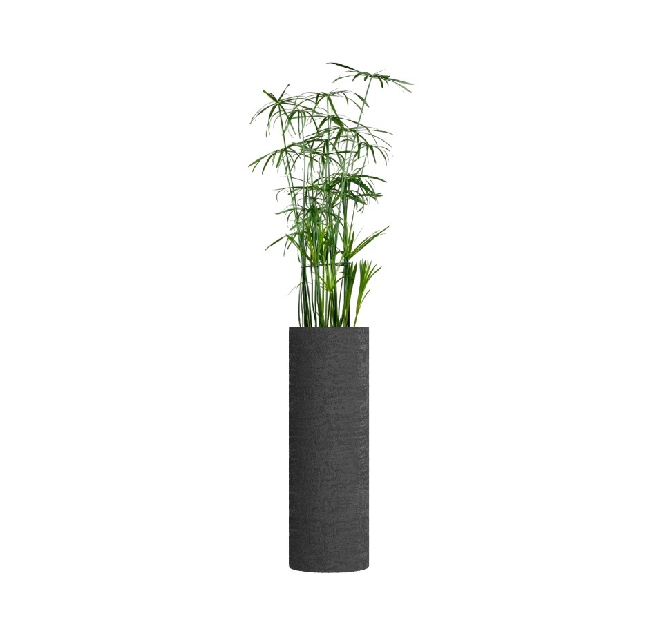 Кашпо CONCRETIKA CYLINDER EROSIA BLACK D30H90